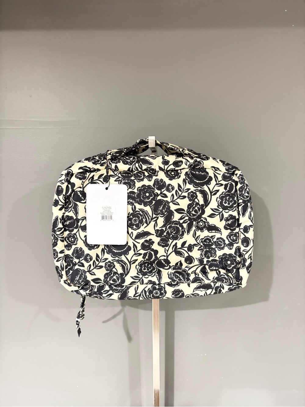 Vera Bradley Black and Cream Floral Cosmetic Case